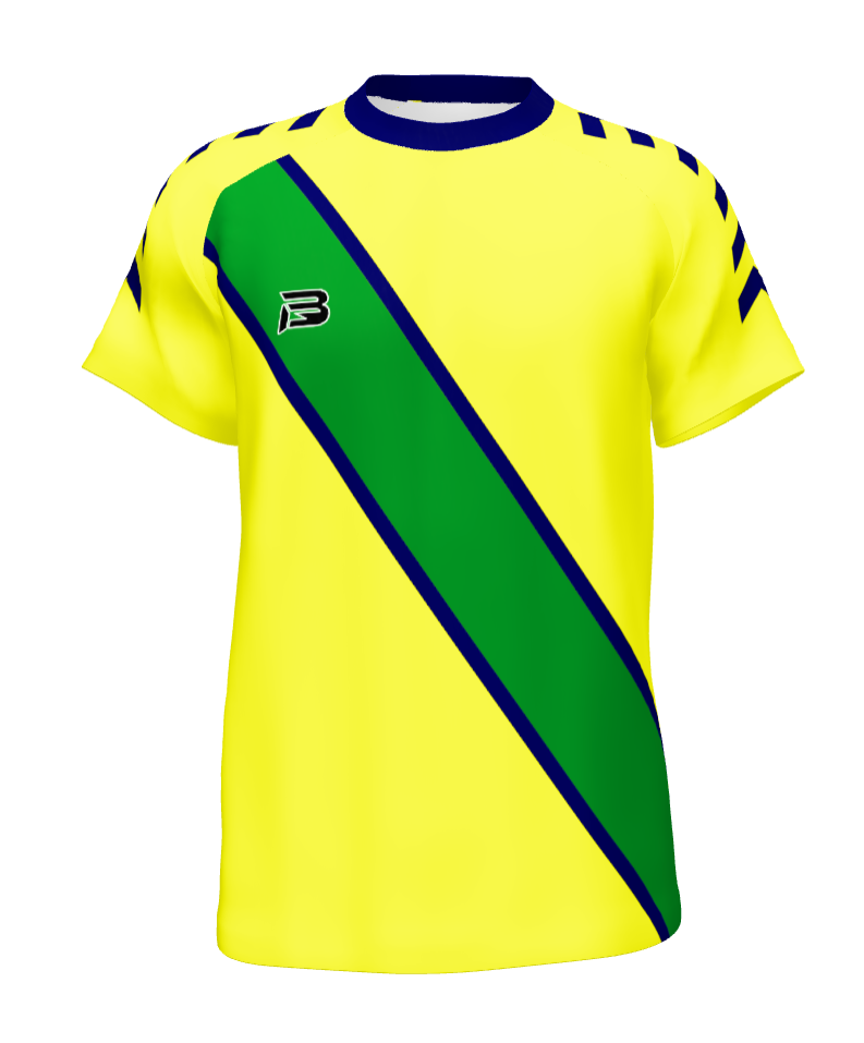 Maillot de Football Personnalisé – Style Brésil à Bande Frontale